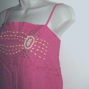 Adjustable Spaghetti Straps Beaded Dress Sz L